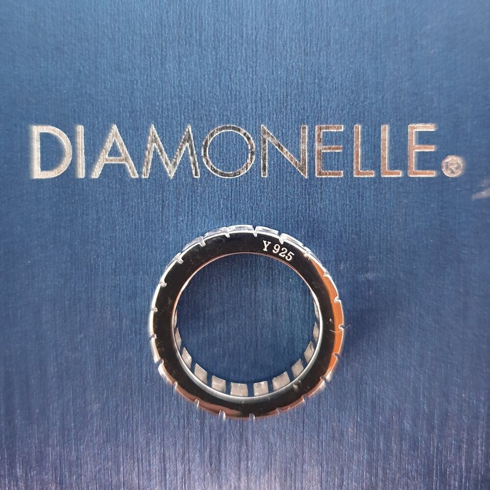 Diamonelle Sterling Silver Baguette Eternity Band
